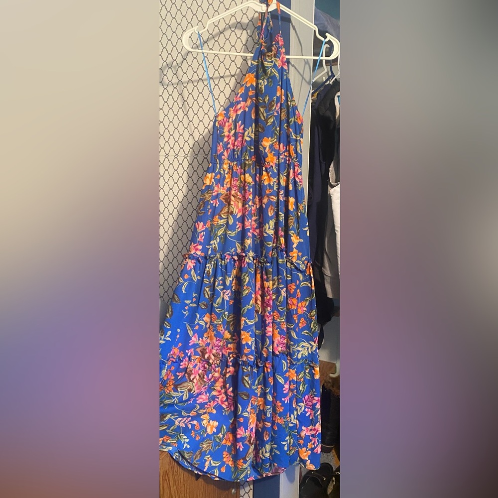Mine Floral Maxi Halter Dress